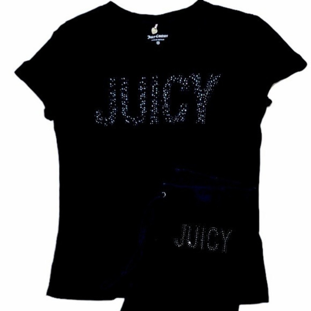 Juicy Couture Black Velour Tracksuit Set matching coord bundle lot of 3 M